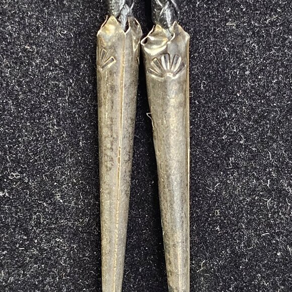 Navajo Turquoise On Silver BOLO Tie Hallmarked K E E with Sterling 925 Tips KEE - Picture 4 of 16